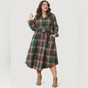 BloomChic Plaid Button Down Dress